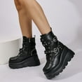thumbnail image 5 of Black Womens Mid-Calf Boots With Round Toe And Side Zipper For Casual Wear And Thick Sole Comfort, 5 of 9