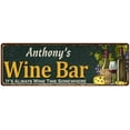 thumbnail image 1 of Anthony's Wine Bar Green Chic Sign Home Kitchen Décor 8 x 24 Matte Finish Metal 108240001227, 1 of 1