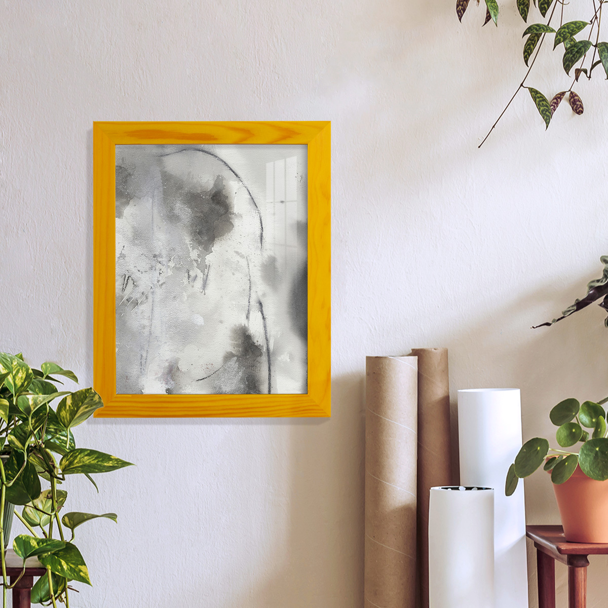 Mystical Objects IV - Framed Print w/glass - Sunflower Yellow