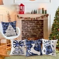 thumbnail image 6 of Christmas Pillow Covers 20 x 20 Inch Set of 4 Xmas Farmhouse Buffalo Plaid Christmas Tree Deer Sock Bell Throw Pillow Covers Winter Holiday Decorations Cushion Case for Home Sofa Couch, 6 of 6