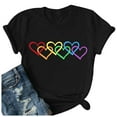 thumbnail image 5 of Fgnfyis T-Shirts Graphiques Décontractés pour Femmes Col Rond Imprimé Élégant pour Usage Quotidien Printemps et Été Mode T-Shirts pour Femmes Noir TTG, 5 of 5