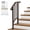Bronze, variant on Outdoor Handrail for Concrete Steps, 1 to 5 Step Wrought Iron Stair Railing Kit, Heavy Duty Transitional Hand Rail for Porch, Deck and Garden, Safety Grab Bar with Installation Hardware, Matte Black