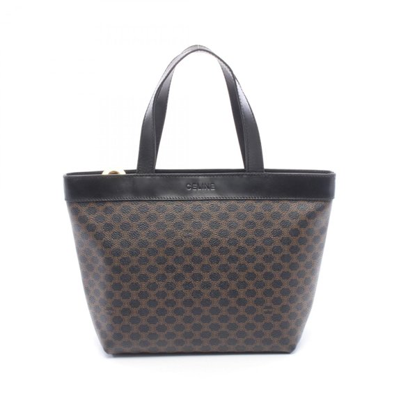 Pre-Owned Celine Macadam Tote Bag Handbag, Coated Canvas Leather, Women's, Black/Brown
