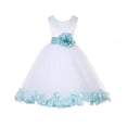 thumbnail image 2 of Ekidsbridal White Tulle Rose Petals Flower Girl Dresses Junior Bridesmaid Communion Christening Baptism Father Daughter Dance Recital Gown 302T S, 2 of 3