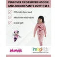 thumbnail image 2 of Disney Minnie Mouse Pullover Crossover Hoodie and Jogger Pants Outfit Set Newborn to Little Kid, 2 of 5