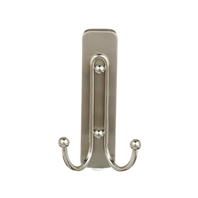 Command™ Double Hook 17036BN-2EF, Brushed Nickel, 2 Hooks/2 Strips/Pack