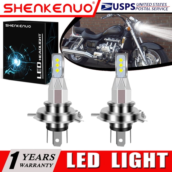 SHENKENUO For Honda GL1500C/CD Valkyrie 1997-2003 - 2X 9003 H4 LED Headlights Bulbs White,Pack of 2,C144