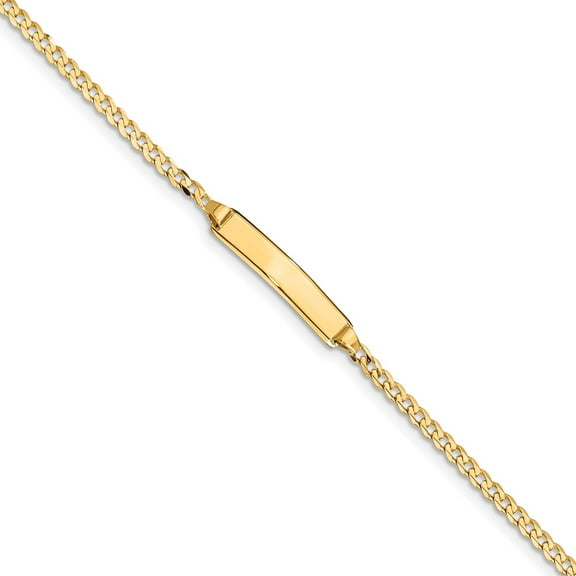 14K Yellow Gold bracelet ID Curb 5.5 in Baby
