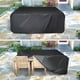 thumbnail image 5 of Funda para muebles de exterior con asas de tela duraderas, revestimiento de PVC reforzado e impermeable para juegos de comedor de patio, 150 x 90 x 75 cm, color negro, 5 of 5
