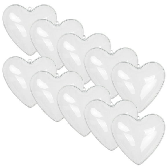 Soimiss Heart Shaped Ornament Box Transparent Plastic 12Pcs Hanging Decoration