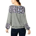 thumbnail image 3 of Style & Co Plus Size Paisley Print Peasant Top Medium Purple 2X, 3 of 3