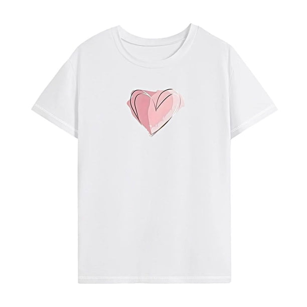 Camiseta para mujer Ropa de verano Recuerdo Mujer Cuello redondo Camisa de cuello redondo para L
