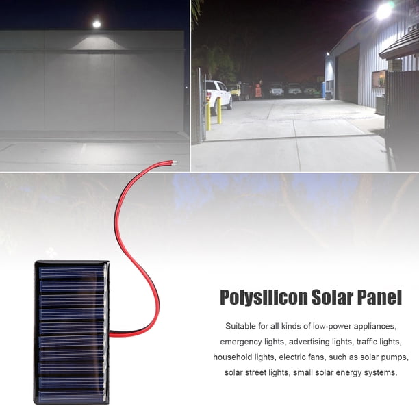 Panel Solar De 0.3W 5V Con Cable Mini Sistema Solar Tablero De Polisilicio De Bricolaje (1Pc)