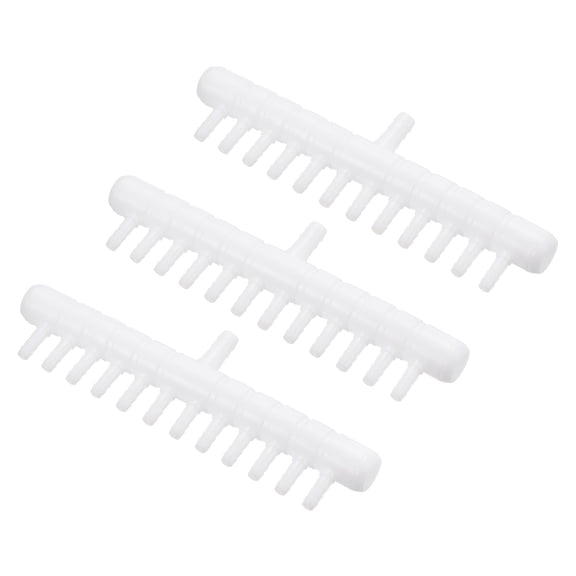 Uxcell 12 Ways Air Flow Valve Distributor Plastic Pump Splitter Tube Connector White 3 Pack