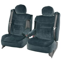 BDK TS-303-CC_AMAUG Velour Fabric Front Seat Cover for Trucks SUV Integrated Armrest TS (Charcoal), 1 Pack