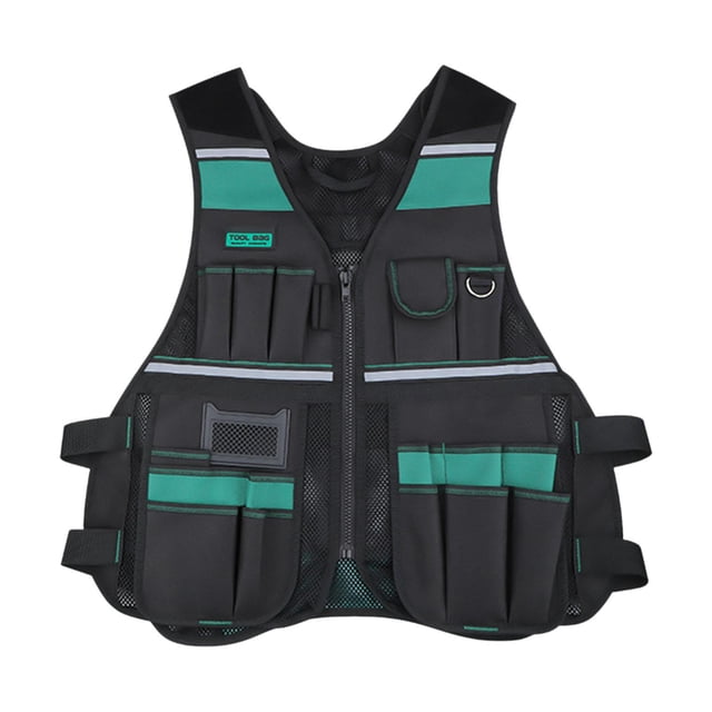 DOLITY Electrician Tool Vest Waterproof Heavy Duty Portable Multi Pocket for Technician