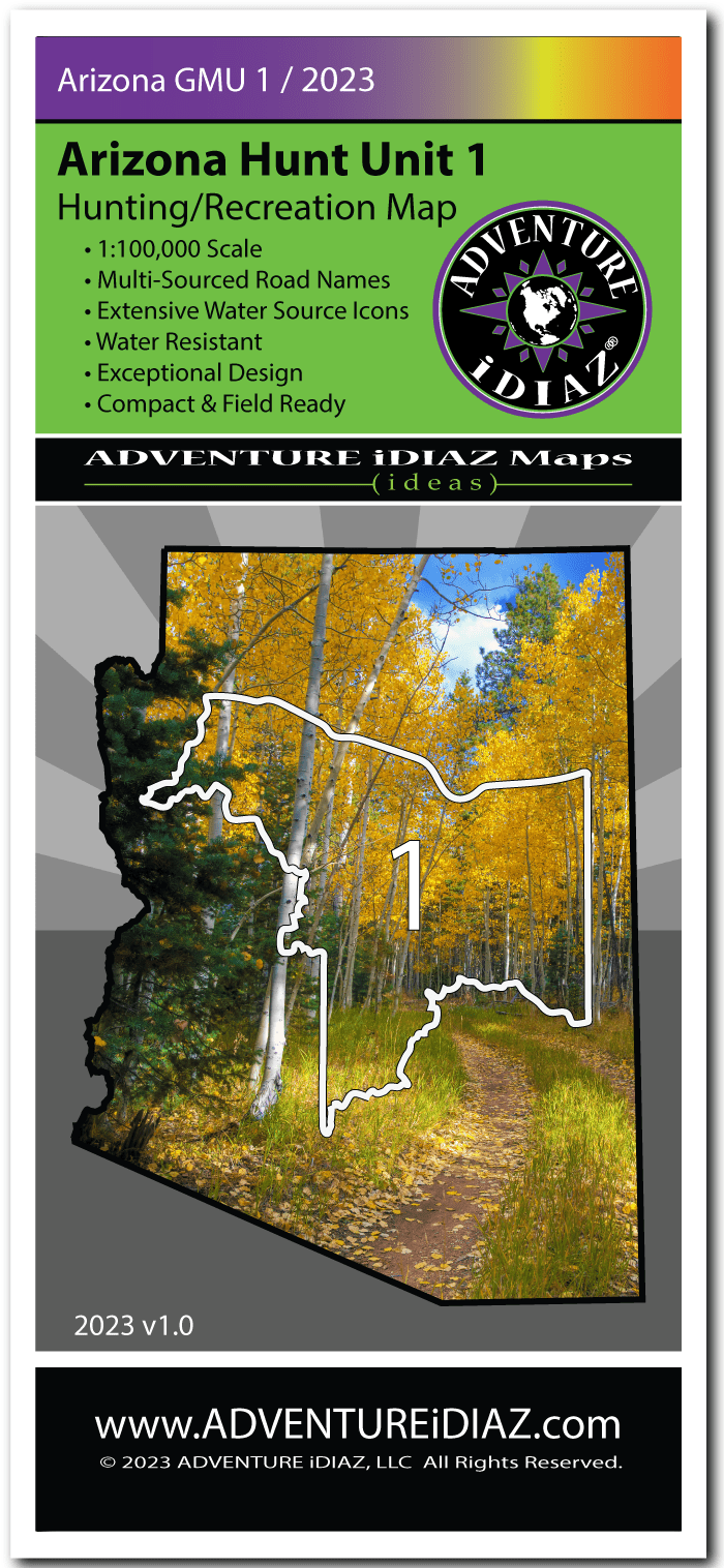 ADVENTURE iDIAZ Arizona Hunt Unit 1 Map Hiking, Hunting, Recreation