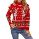 thumbnail image 1 of Suéter de mujer Gibobby Otoño Invierno Jacquard árbol de Navidad Rojo S, 1 of 5