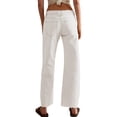 thumbnail image 3 of Women Middle Waist Light Washed Straight Leg Denim Pants Casual Ankle Jeans, 3 of 6