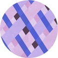 thumbnail image 1 of Ahgly Company Tapis Rond Lavable en Machine Intérieur Transitionnel Mauve Violet, 7 Pieds Rond, 1 of 7