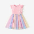 thumbnail image 4 of PatPat Robes pour Filles Princesse Cœur Arc-en-Ciel Robe de Fête Col Rond Robe en Tulle Taille 4-12, 4 of 6