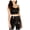 black, variant on Leyden Womens Sequin Bustier Crop Top Blouse, Black, Large