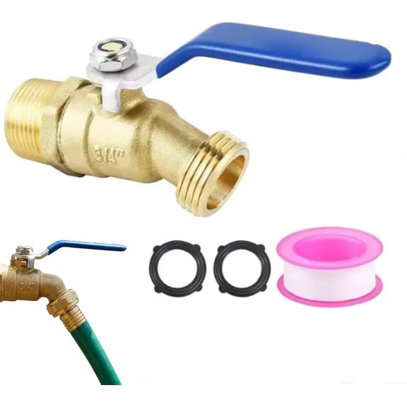 Generic Brass Rain Barrel Spigot 3/4 GHT Garden Hose