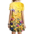 thumbnail image 5 of Puntoco Vestido De Manga Corta Para Mujer, Vestido Con Cuello Redondo Y Estampado Floral, Vestido De Manga Corta Con Cuello Redondo, Color S,Regalos Para Mujer Joven, 5 of 5