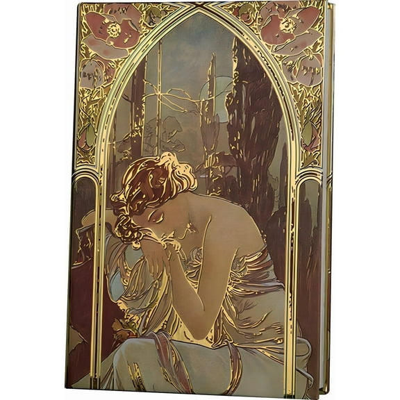 ipoul Beautiful Notebook, Color Paper, Journal for Women, Hard Cover, 5x7, Small, Mucha Art