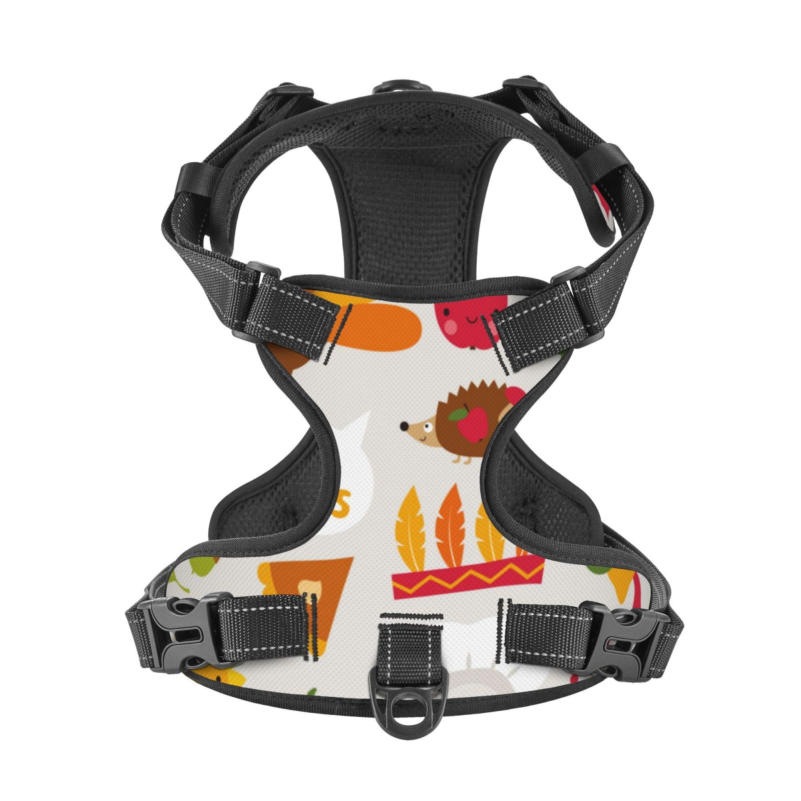 Kdxio Thanksgiving Print No Pull Dog Harness Adjustable Reflective Oxford Easy Control Medium Large Dog Harness for Training and Everyday-Medium