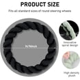 thumbnail image 2 of Fluffy Car Steering Wheel Cover, 15 Inches Anti-Slip Round Fuzzy Winter Steering Wheel Protector, Soft Warm Plush Steering Wheel Cover for Women Girls, Car Accessories (Black, Round), 2 of 9