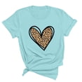thumbnail image 4 of WCMZJ Womens Valentine Shirts Crew Neck Short Sleeve Leopard Valentine's Day T Shirt Plaid Love Heart Graphic Tees Light Blue XXL, 4 of 6