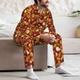 thumbnail image 7 of Naloa Almond Nuts Men’s Pajamas Set - Long Sleeve Button Down Sleep Shirt and Pajama Bottoms Sleepwear Set-Medium, 7 of 7