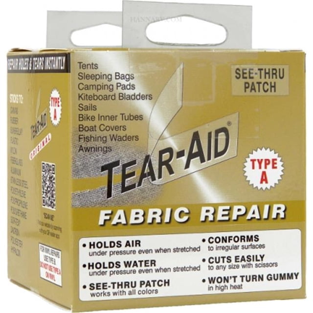 Tear-Aid ROLL-A-20 Rouleau de Vente 3 Po x 5 Pi Patch de Réparation, Tissu - Type A - Boîte de 20