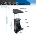 thumbnail image 7 of Canddidliike Modern Sit-to-Stand Adjustable Rolling Laptop Cart with Storage - Black, 7 of 7