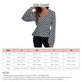 thumbnail image 7 of Print V Neck Wrap Top Lantern Long Sleeve Ruffle Hem Women Floral Print Wrap Blouse for Female Black and White Mosaic XL, 7 of 7