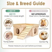 Kathson Wooden Hamster Hideout Hamster Wood House with Ladder Habitats Decor Detachable Small Animals Cage Accessories for Rat Gerbils and Other Small Pets
