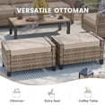 thumbnail image 5 of Poteban Outdoor Patio All Weather Wicker Furniture Sets,with Coffee Table, Sofa, Conversation Sets and Ottoman,for Pool, Backyard, Garden, 6 Pieces, 5 of 11