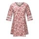 thumbnail image 5 of Moda Mujer Verano Impresión Causal V-Cuello 1/2 Manga Vacaciones Mini Vestido Fridja  yut3126, 5 of 8