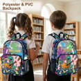 thumbnail image 4 of ZIATUBLES Clear Backpack for School, Heavy Duty Fabric & PVC Transparent Bookbag with Rocking Dinosaur Paint Splatter Print, Large Capacity See Through Bag for College Women Men Travel, 4 of 7