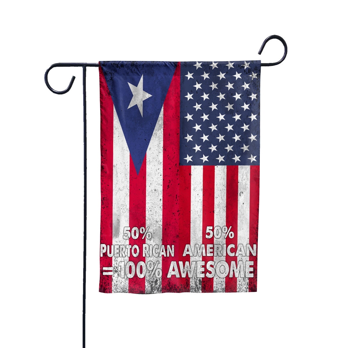 Flag American Half Puerto Rican Flag Puerto Rican American Friendship Puerto Rico U.S.A Patriotic Proud House Flag, Double-Sided Decorative Outdoor Flag, Patriotic Polyester Yard Flag 29.5 x 39.5 in