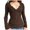 Brown, variant on UJNDER Women's Long Sleeve V Neck Casual Ribbed Knit Warm Top for Everyday Comfort and Loose Fit Grey M