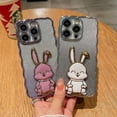 thumbnail image 4 of GFDYREE Wahhle Designed for iPhone 12 Pro Max Glitter Case, Luxury Plating Cute Bling Rabbit Kickstand Phone Cover for Women Girls with Camera Protector, 4 of 7