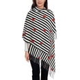 thumbnail image 3 of Honeii Ladybugs on Black and White Striped Print Scarf Oversized Scarf Tassel Fall Winter Thick Scarf Warm Shawl Women,Women's Scarves & Wraps, 3 of 8