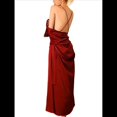 thumbnail image 3 of Camisón Extra de Satén con Cuello en V y Larga para Mujer, de Spa, de Baño Rojo Vino M, 3 of 7