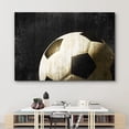 thumbnail image 3 of wall26 Canvas Print Wall Art Vintage Retro Dark Wood Panel Soccer Ball Sports &amp; Fitness Athletes Digital Art Realism Boy's Bedroom Decorative Urban Rustic for Living Room, Bedroom, Office - 12&qu, 3 of 5