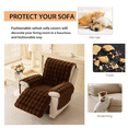 thumbnail image 4 of Faux Fur Recliner Chair Covers,Non Slip Reclining Couch Cover Soft Comfort Washable Sofa Recliner Cover with Elastic Straps,Furniture Protector for Kids, Pets Dark Coffee, 4 of 6