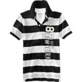 thumbnail image 1 of Aeropostale - Polo de rugby a rayas para hombre, color negro, grande, 1 of 1