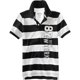 thumbnail image 1 of Aeropostale - Polo de rugby a rayas para hombre, color negro, grande, 1 of 1