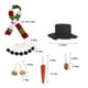 thumbnail image 3 of Traje de muñeco de nieve navideño con combinación de botones de madera, gorro y bufanda, tamaño pequeño, gorro navideño o gorro negro, bufanda roja, verde y blanca, 13 unidades, 3 of 6
